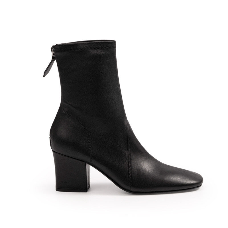 Damen-Stiefel mit 7-cm-Blockabsatz und goldener Schnalle