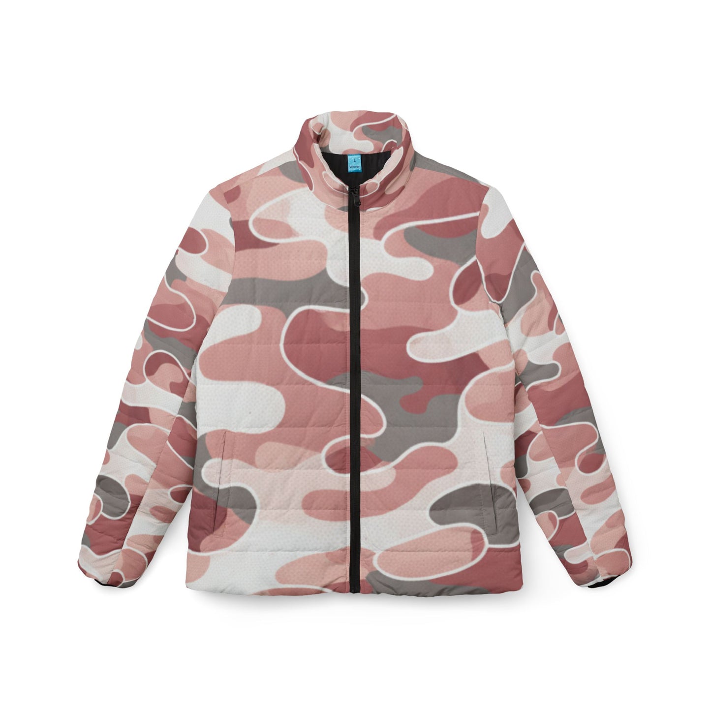Pink Camo Women’s Puffer Jacket — Cozy Urban Camouflage Winter Coat