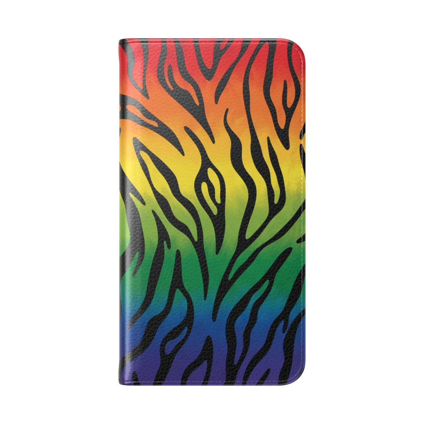 Rainbow Zebra Flip Phone Case – Colorful Pride Wallet Cover