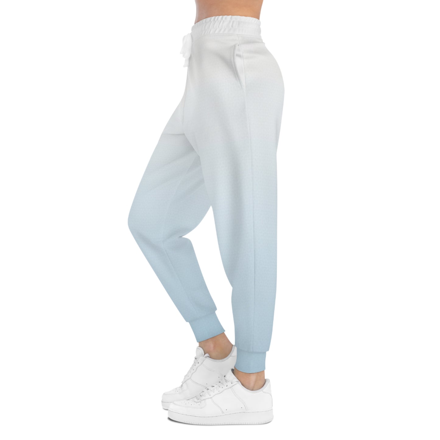 Ombre Athletic Joggers — Light Blue Fade All-Over Print
