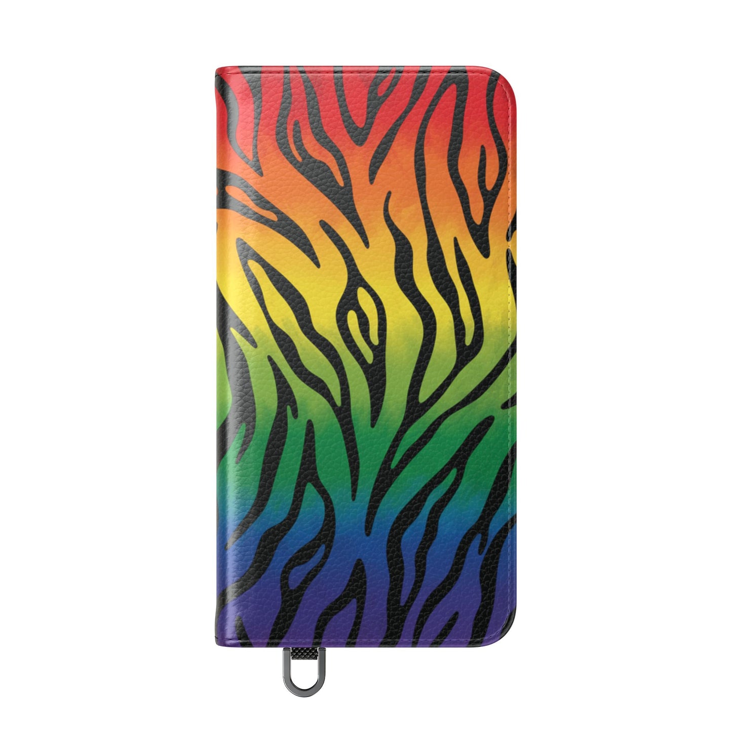 Rainbow Zebra Flip Phone Case – Colorful Pride Wallet Cover
