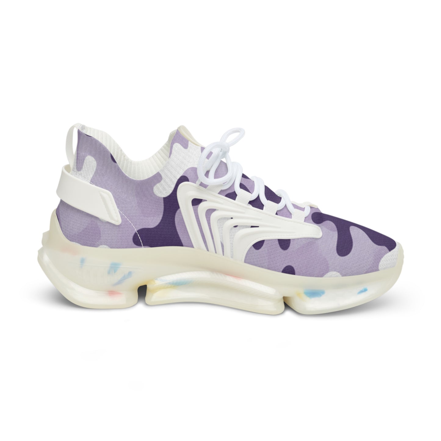Purple Camo Mesh Sneakers — Men's Lightweight Athletic Shoes