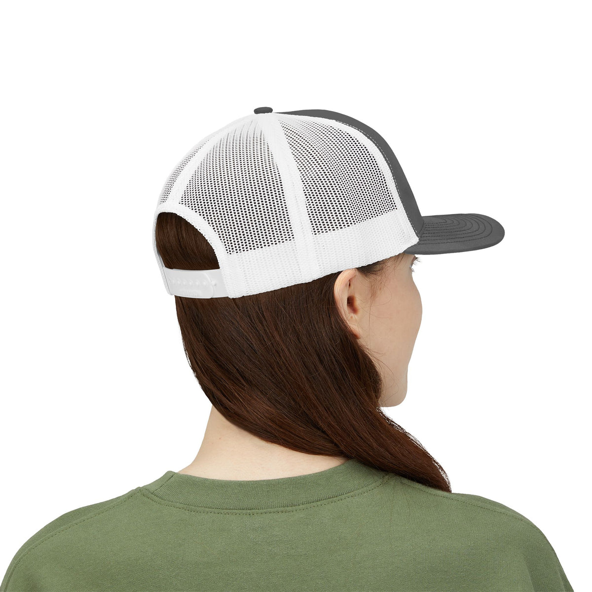LB Green and White Snapback Trucker Cap