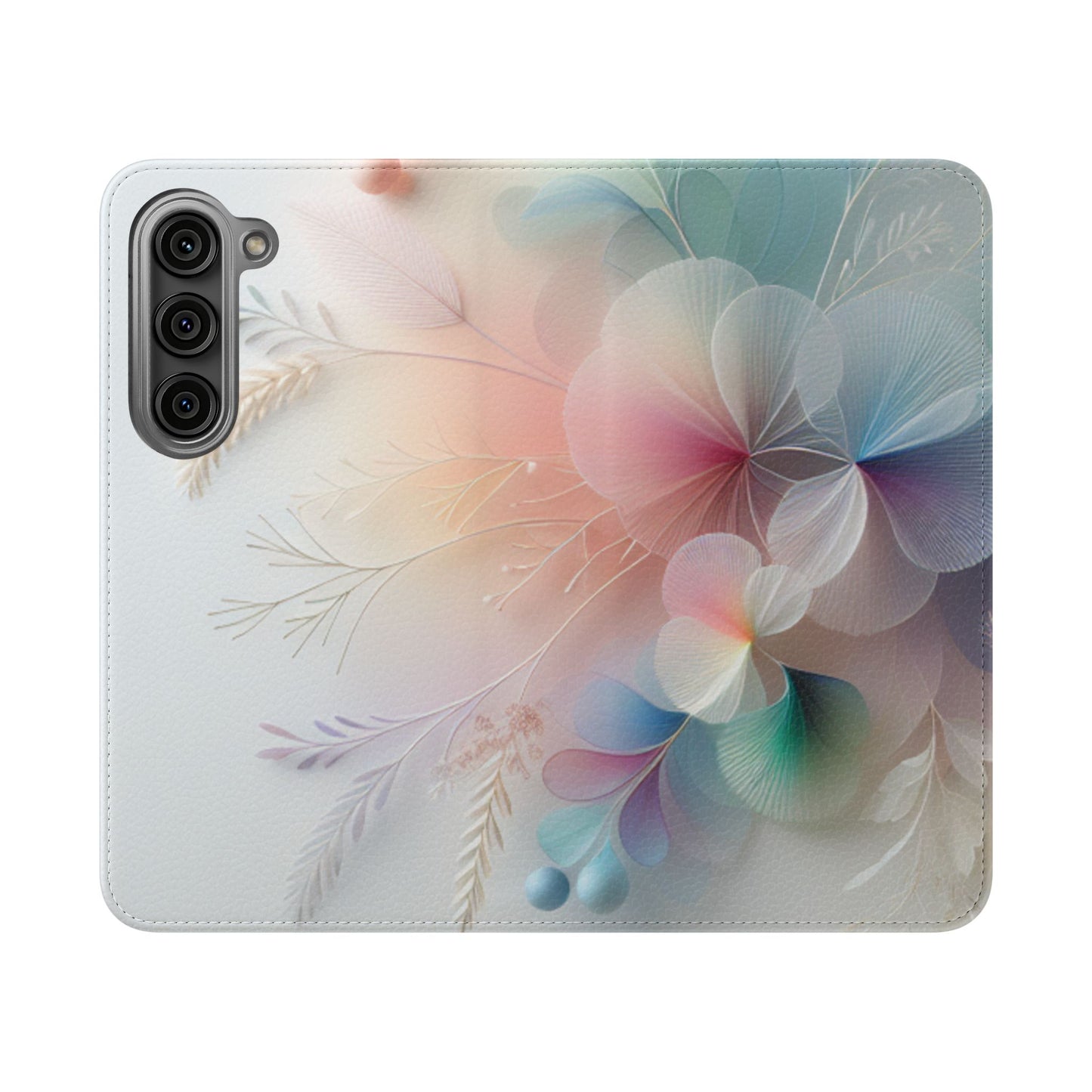 Floral Dream Flip Phone Case - Pastel Watercolor Wallet Cover