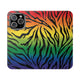 Rainbow Zebra Flip Phone Case – Colorful Pride Wallet Cover