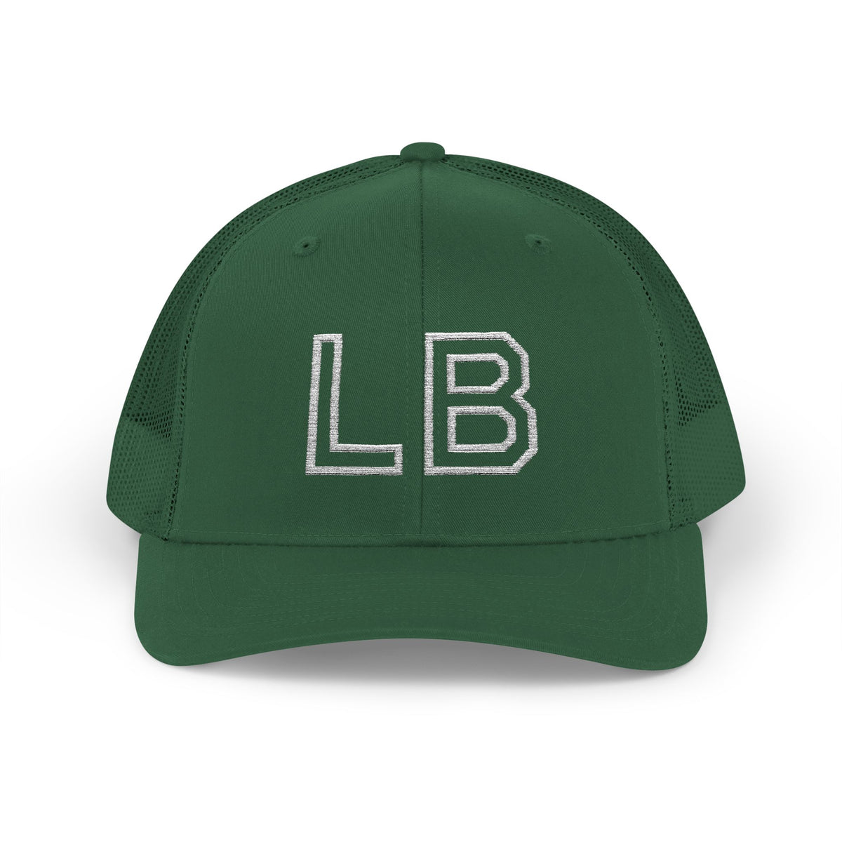LB Green and White Snapback Trucker Cap