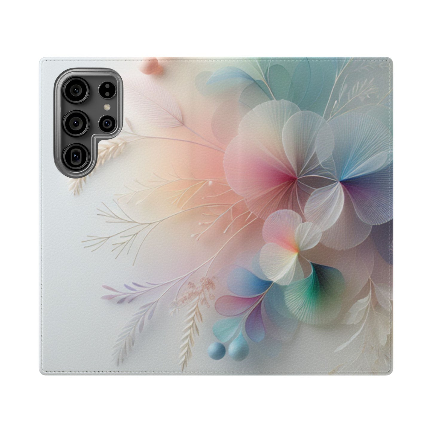 Floral Dream Flip Phone Case - Pastel Watercolor Wallet Cover