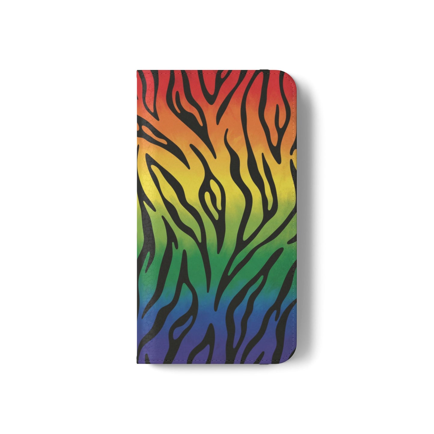 Rainbow Zebra Flip Phone Case – Colorful Pride Wallet Cover
