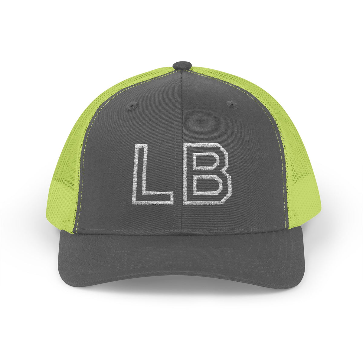 LB Green and White Snapback Trucker Cap