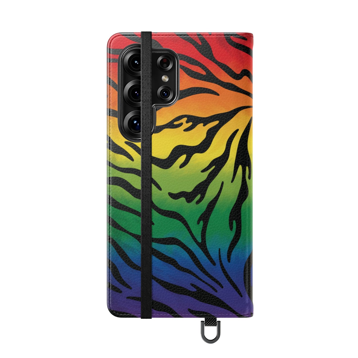 Rainbow Zebra Flip Phone Case – Colorful Pride Wallet Cover