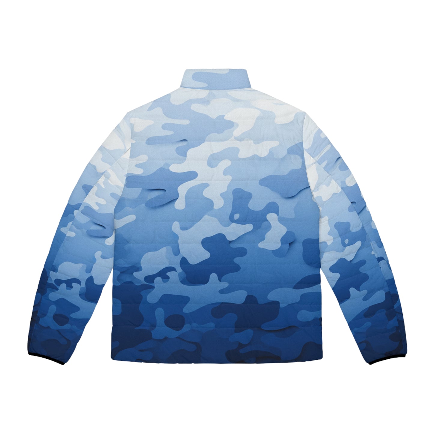 Blue Ombre Camo Puffer Jacket — Men's Lightweight Insulated Coat
