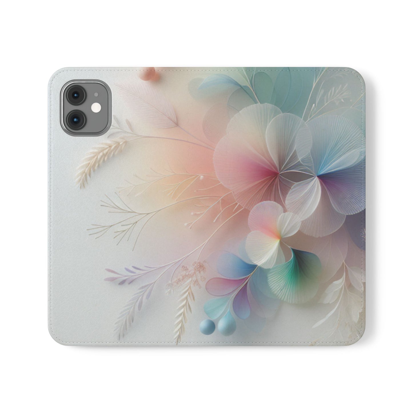 Floral Dream Flip Phone Case - Pastel Watercolor Wallet Cover