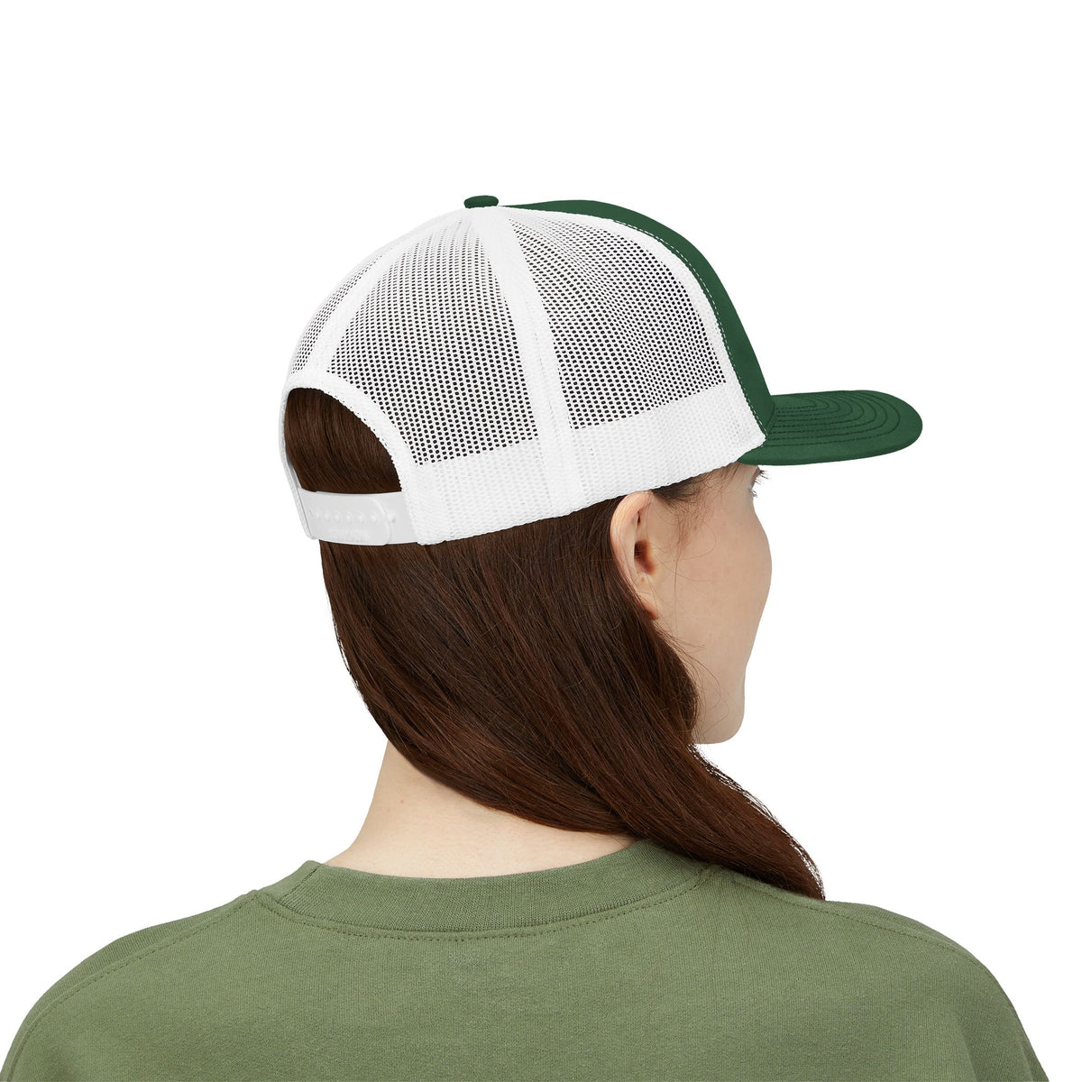 LB Green and White Snapback Trucker Cap
