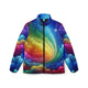 Women’s Rainbow Galaxy Puffer Jacket — Colorful Swirl All-Over Print