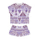 Aztec Purple Pattern Women's Short Pajama Set