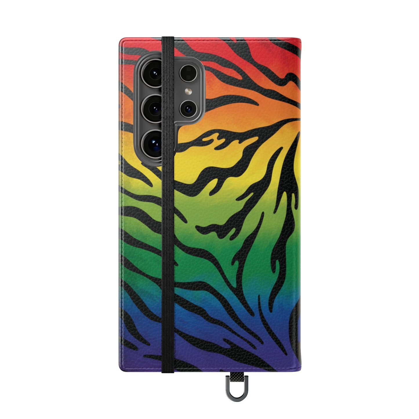 Rainbow Zebra Flip Phone Case – Colorful Pride Wallet Cover