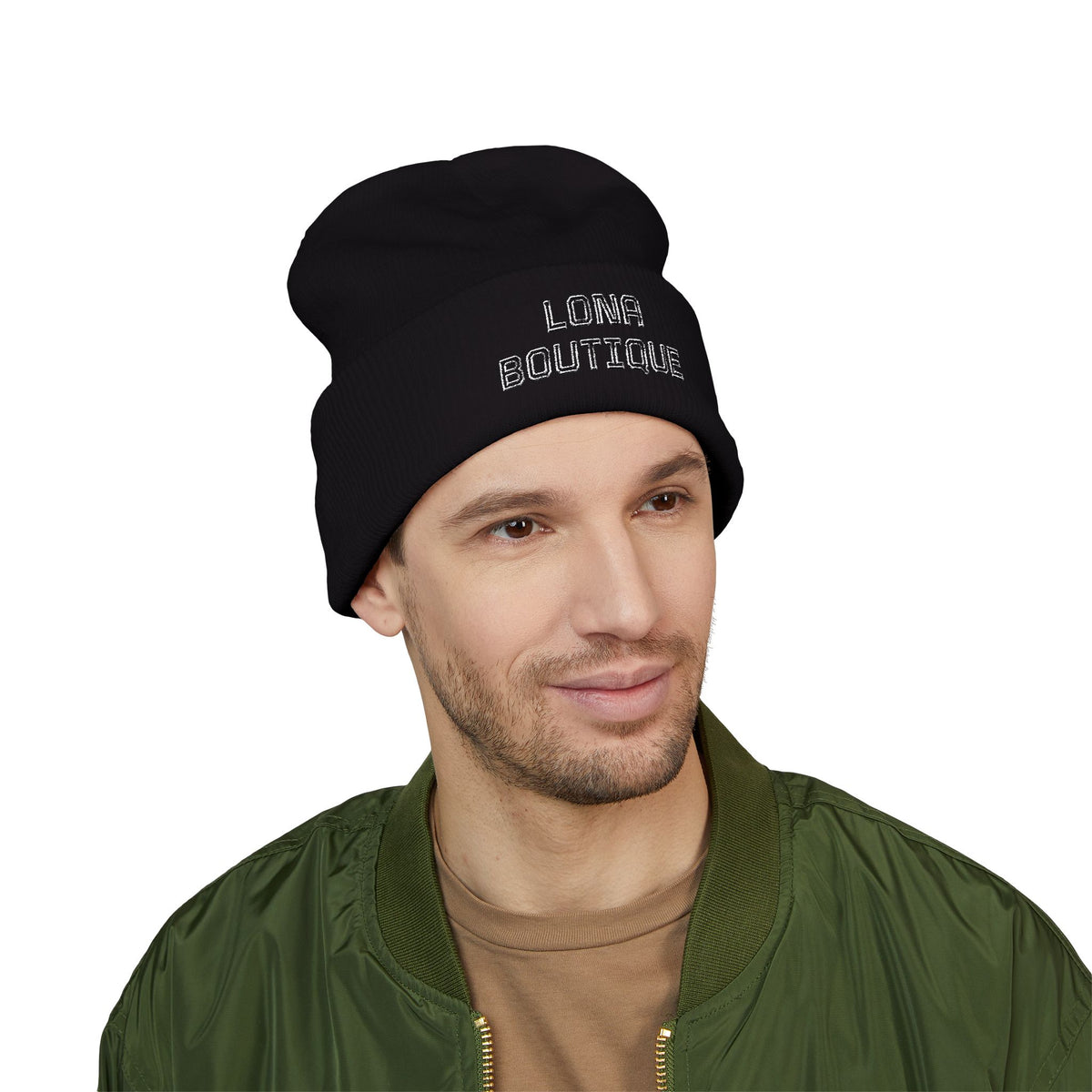 Love Yourself – Bestickte Unisex-Beanie mit Umschlag