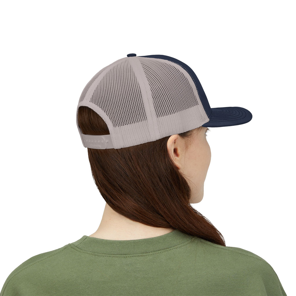 LB Green and White Snapback Trucker Cap