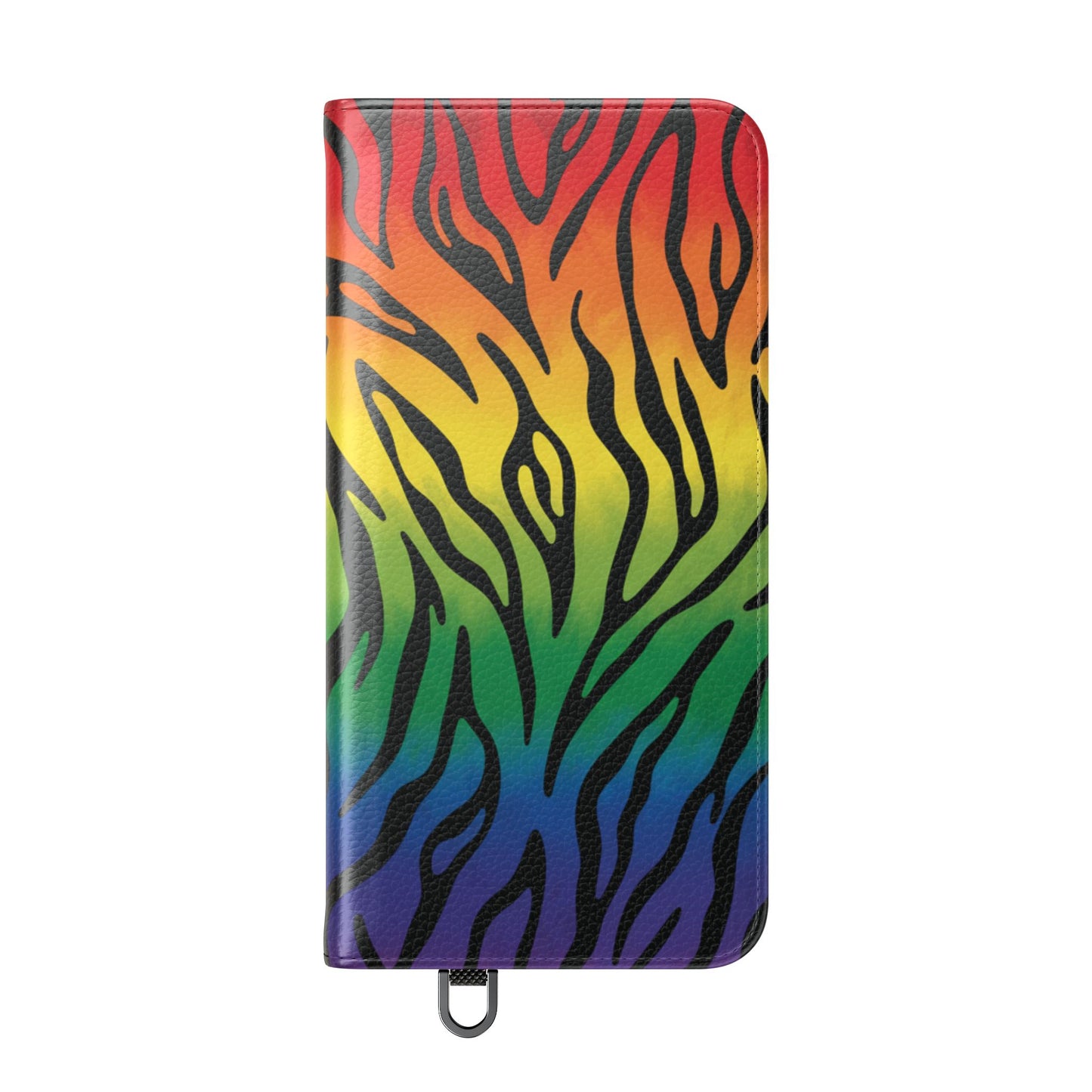 Rainbow Zebra Flip Phone Case – Colorful Pride Wallet Cover