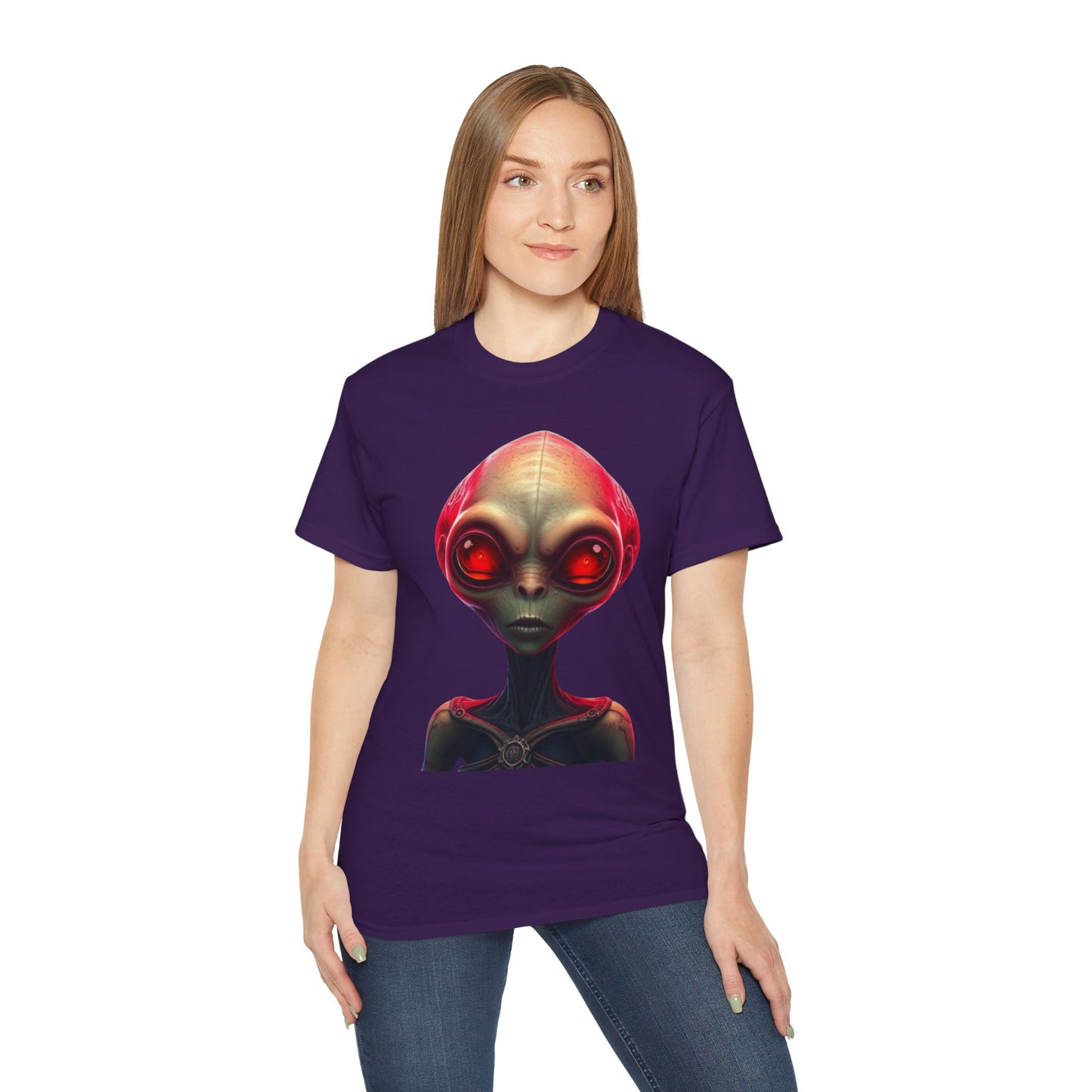 Alien Head Graphic Tee — Retro Red-Eye Extraterrestrial T-Shirt