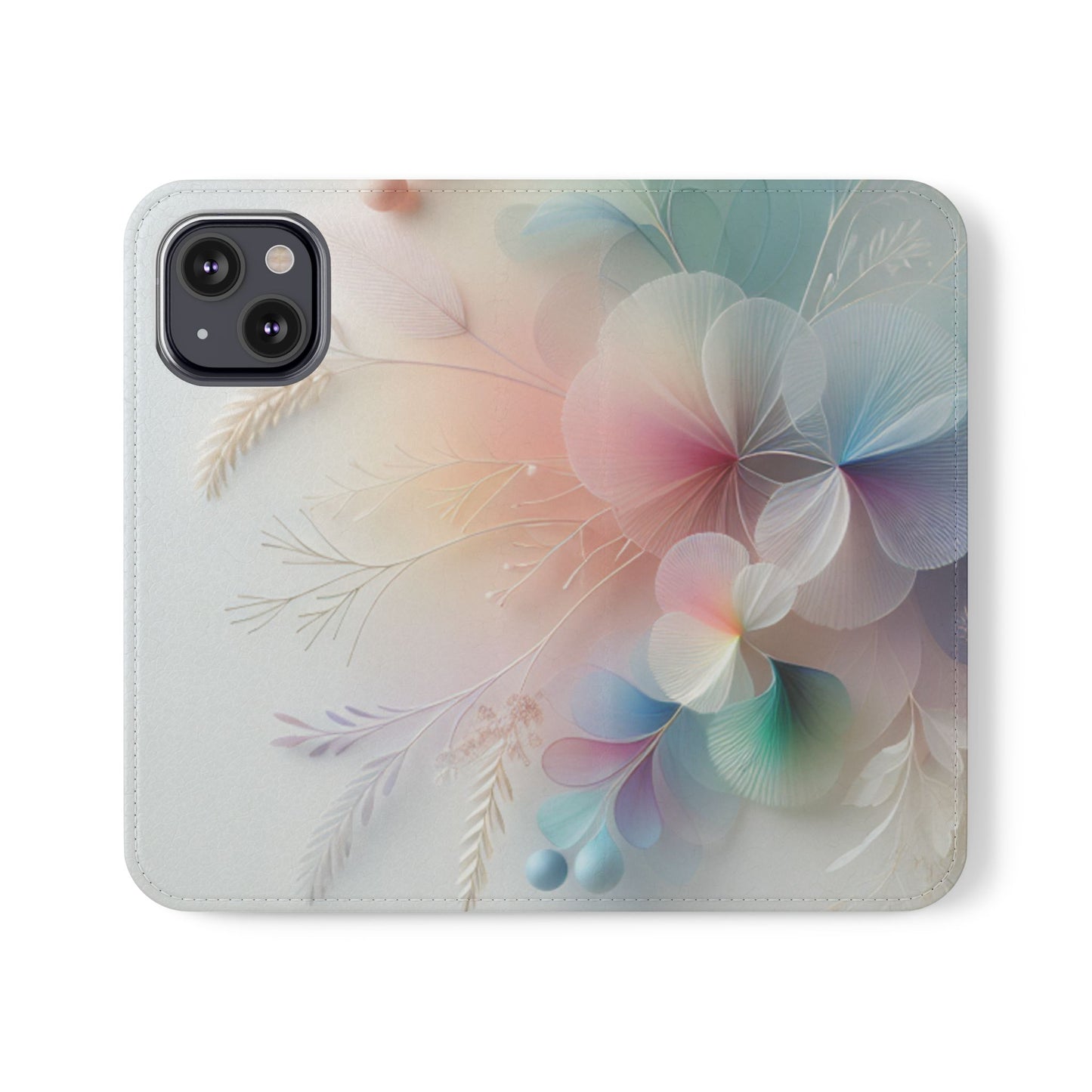Floral Dream Flip Phone Case - Pastel Watercolor Wallet Cover