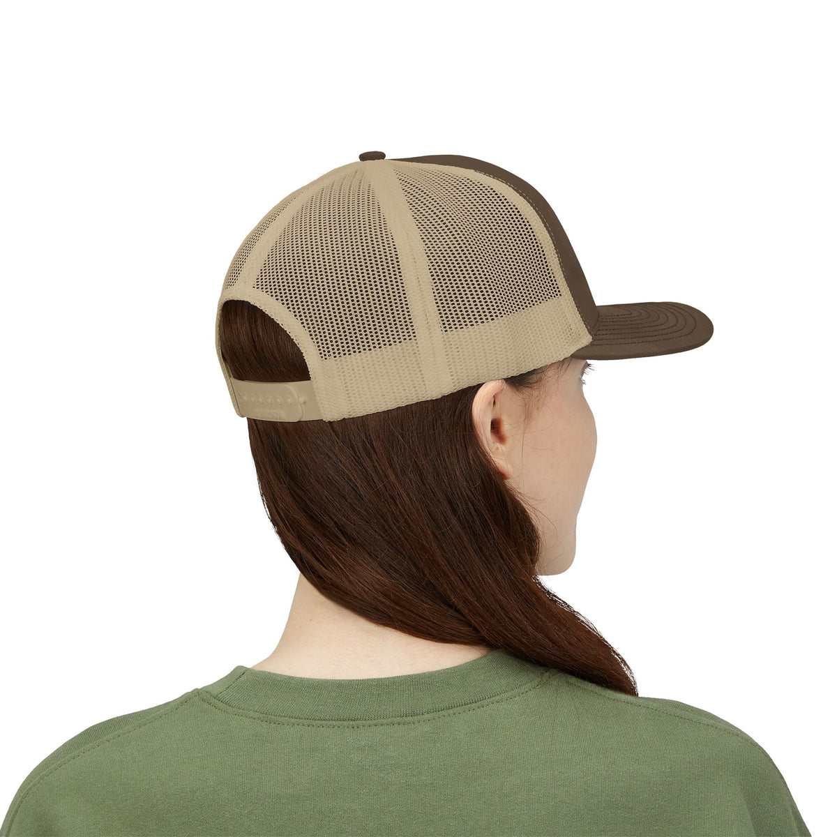 LB Green and White Snapback Trucker Cap