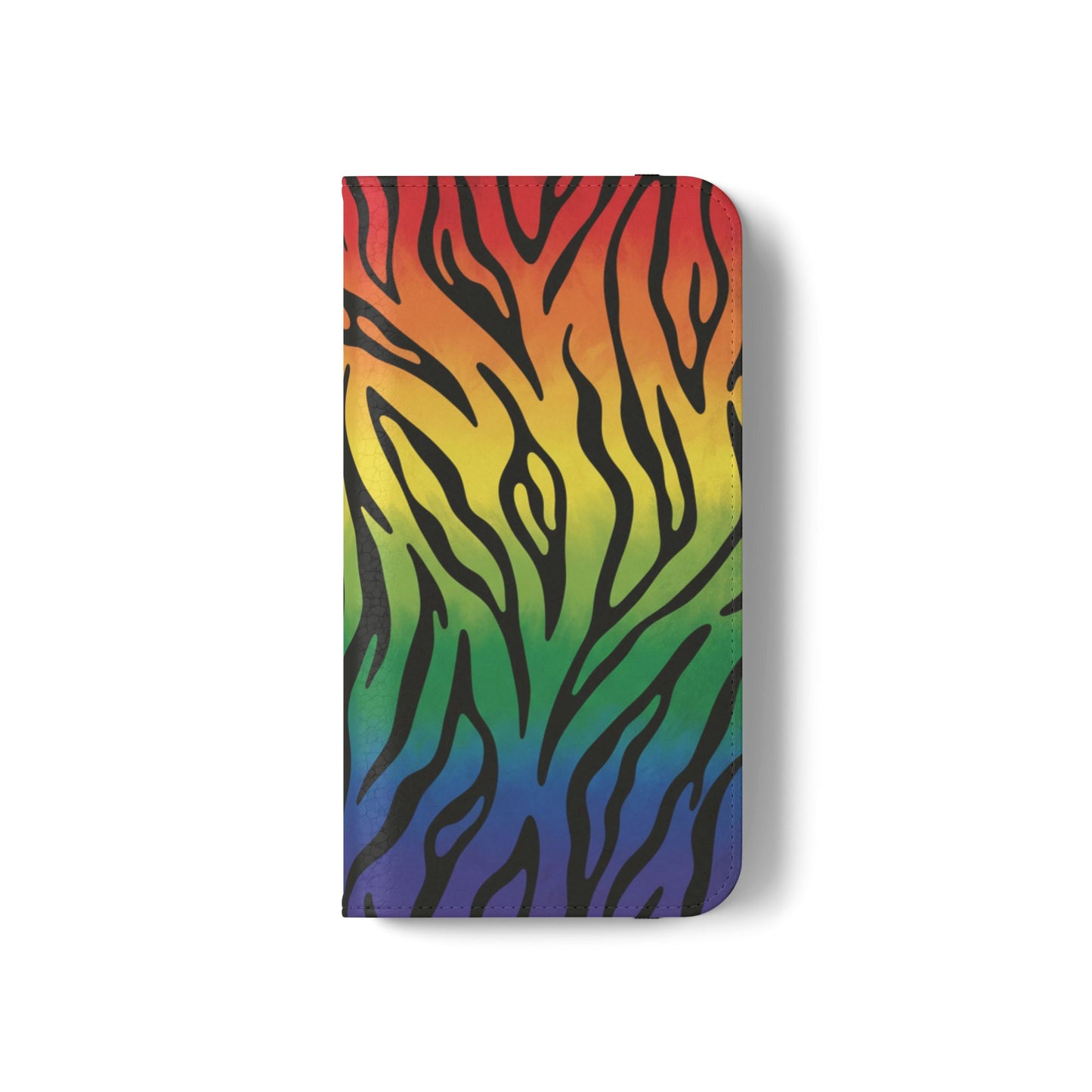 Rainbow Zebra Flip Phone Case – Colorful Pride Wallet Cover