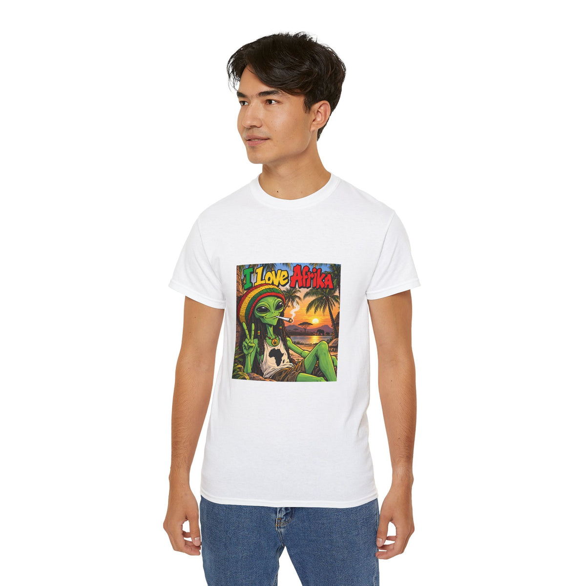 I Love Afrika Alien Sunset T-Shirt – Unisex