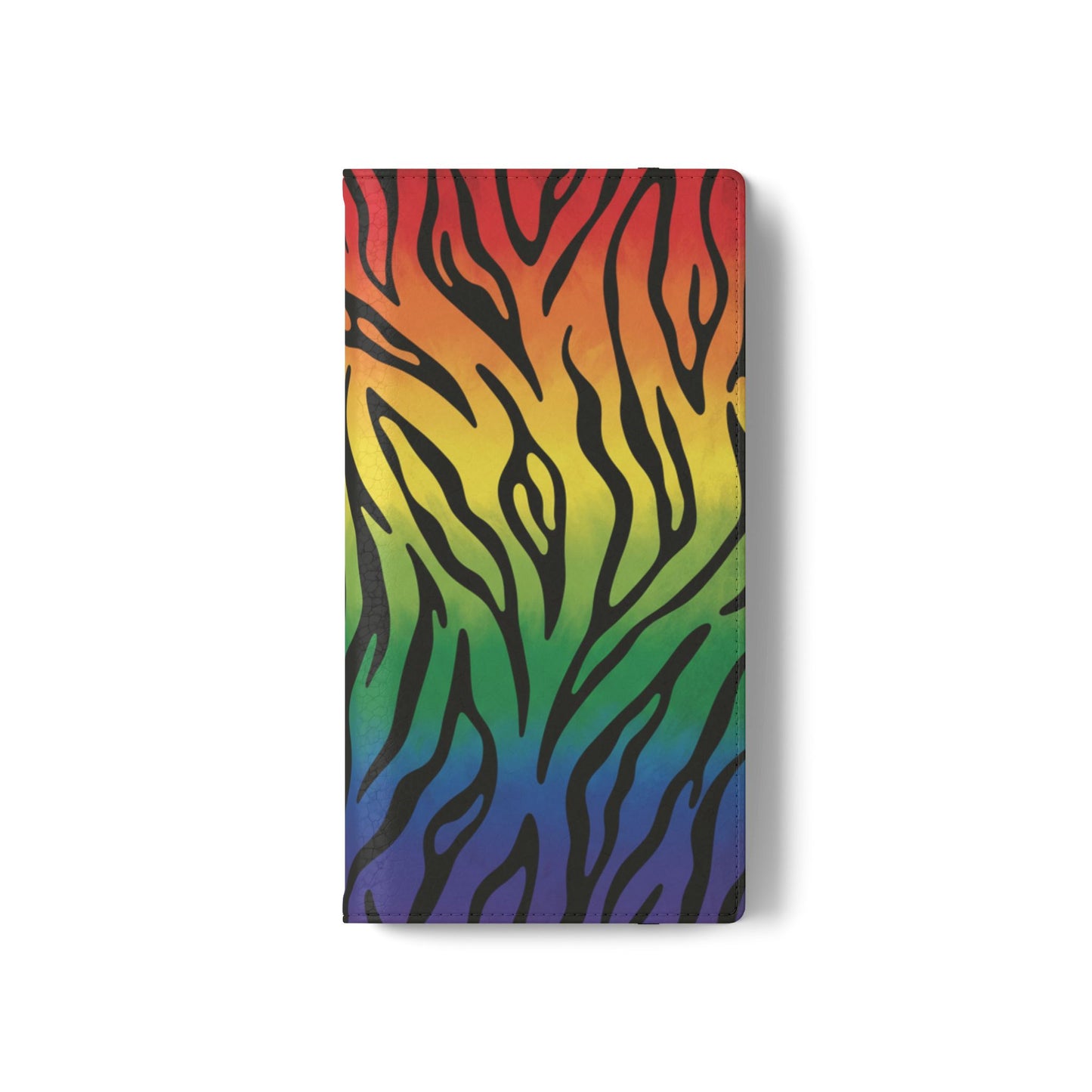Rainbow Zebra Flip Phone Case – Colorful Pride Wallet Cover