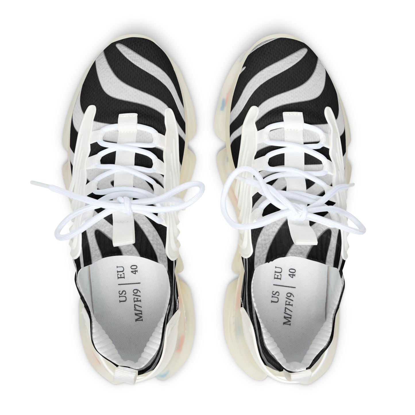 Zebra-Print Mesh Sneakers — Women's Lightweight Athletic Shoes