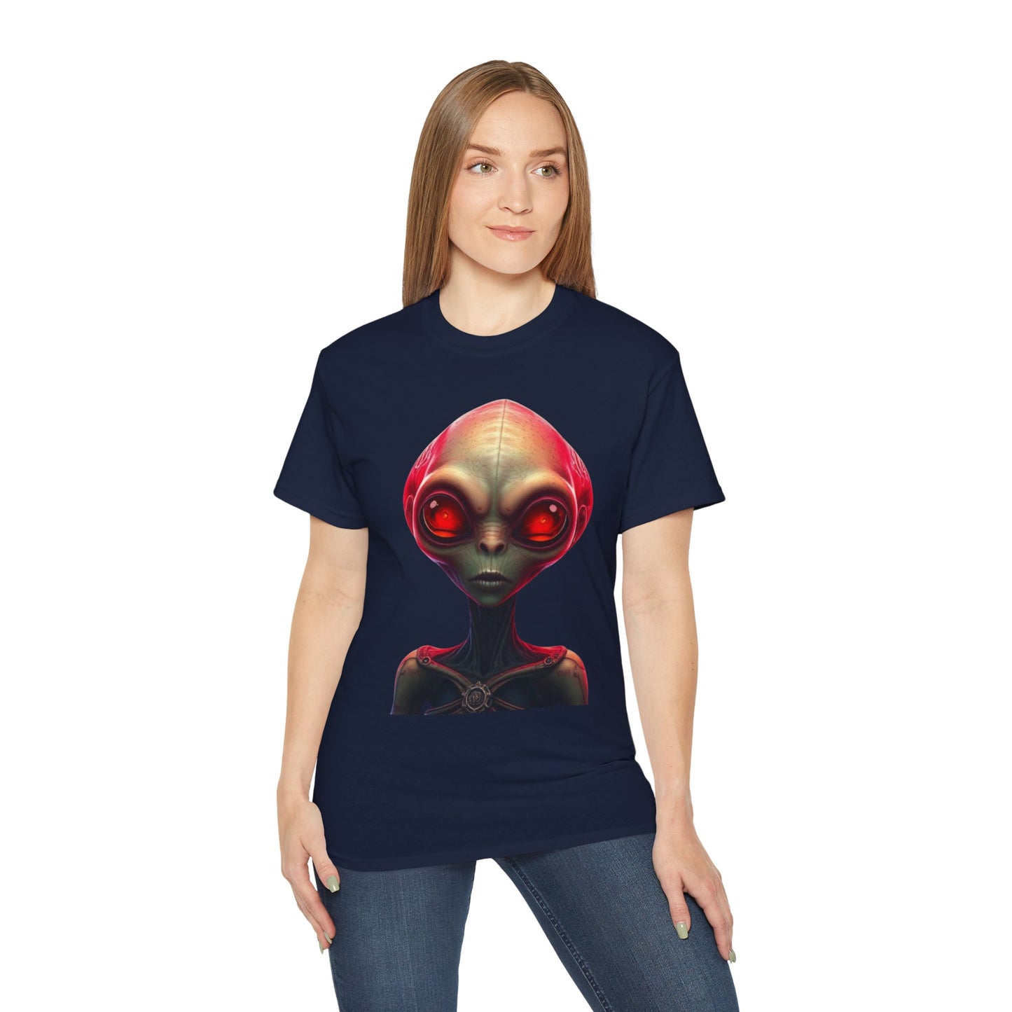 Alien Head Graphic Tee — Retro Red-Eye Extraterrestrial T-Shirt