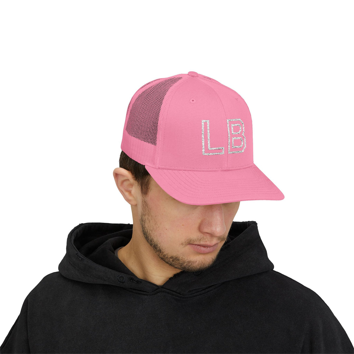 LB Green and White Snapback Trucker Cap