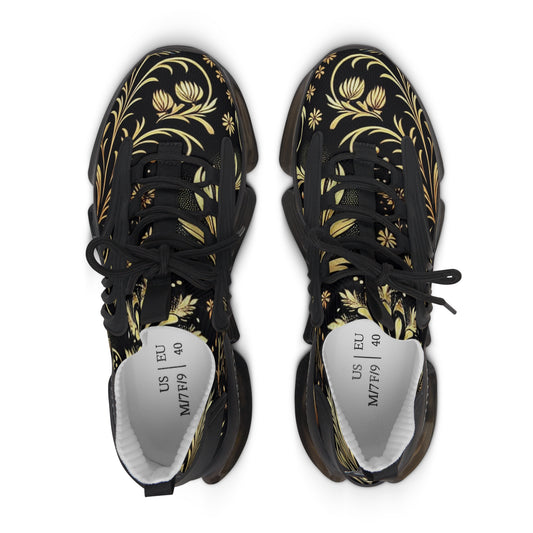 Stylish Women's Mesh Sneakers, Trendy Athletic Shoes, Floral Print Sneakers, Comfortable Walking Shoes, Fashionable Workout Footwear