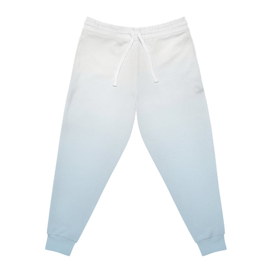 Ombre Athletic Joggers — Light Blue Fade All-Over Print