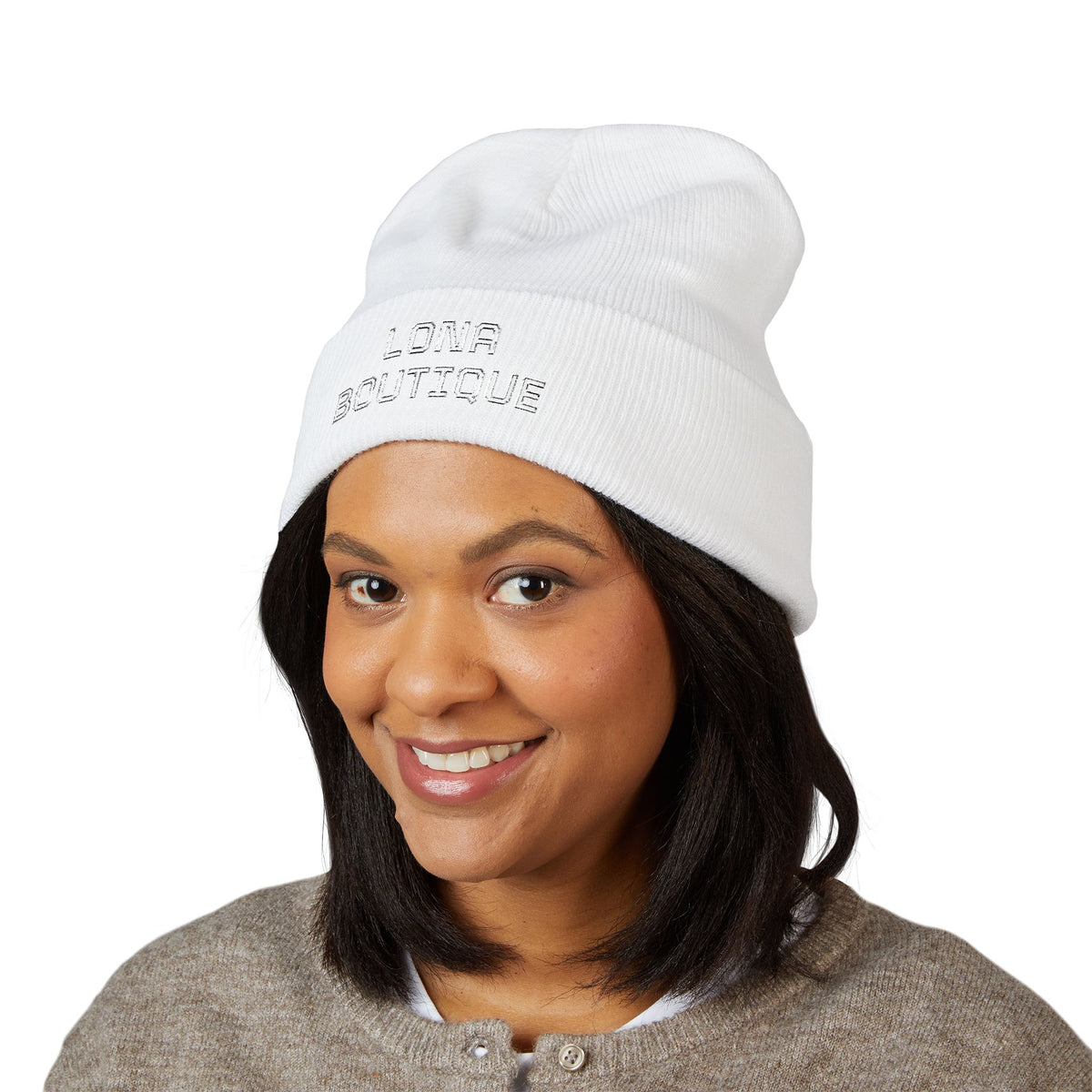 Love Yourself – Bestickte Unisex-Beanie mit Umschlag
