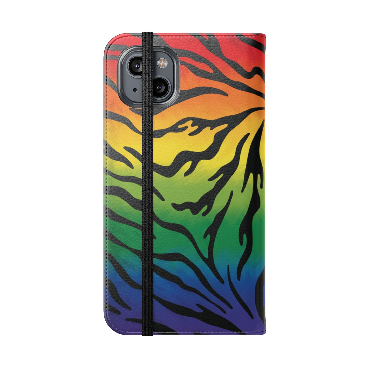 Rainbow Zebra Flip Phone Case – Colorful Pride Wallet Cover