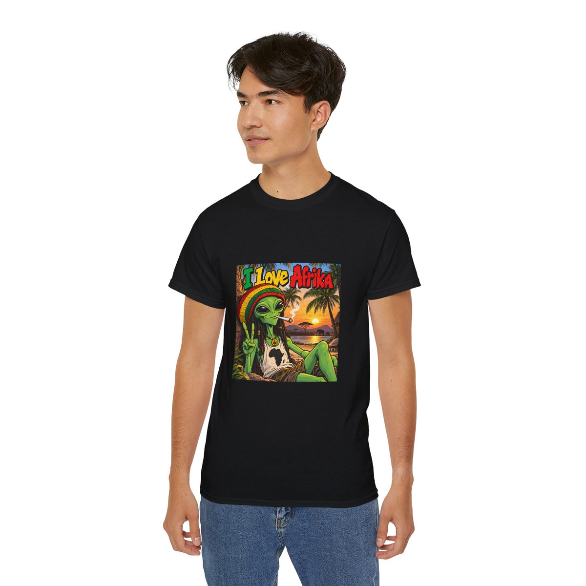 I Love Afrika Alien Sunset T-Shirt – Unisex