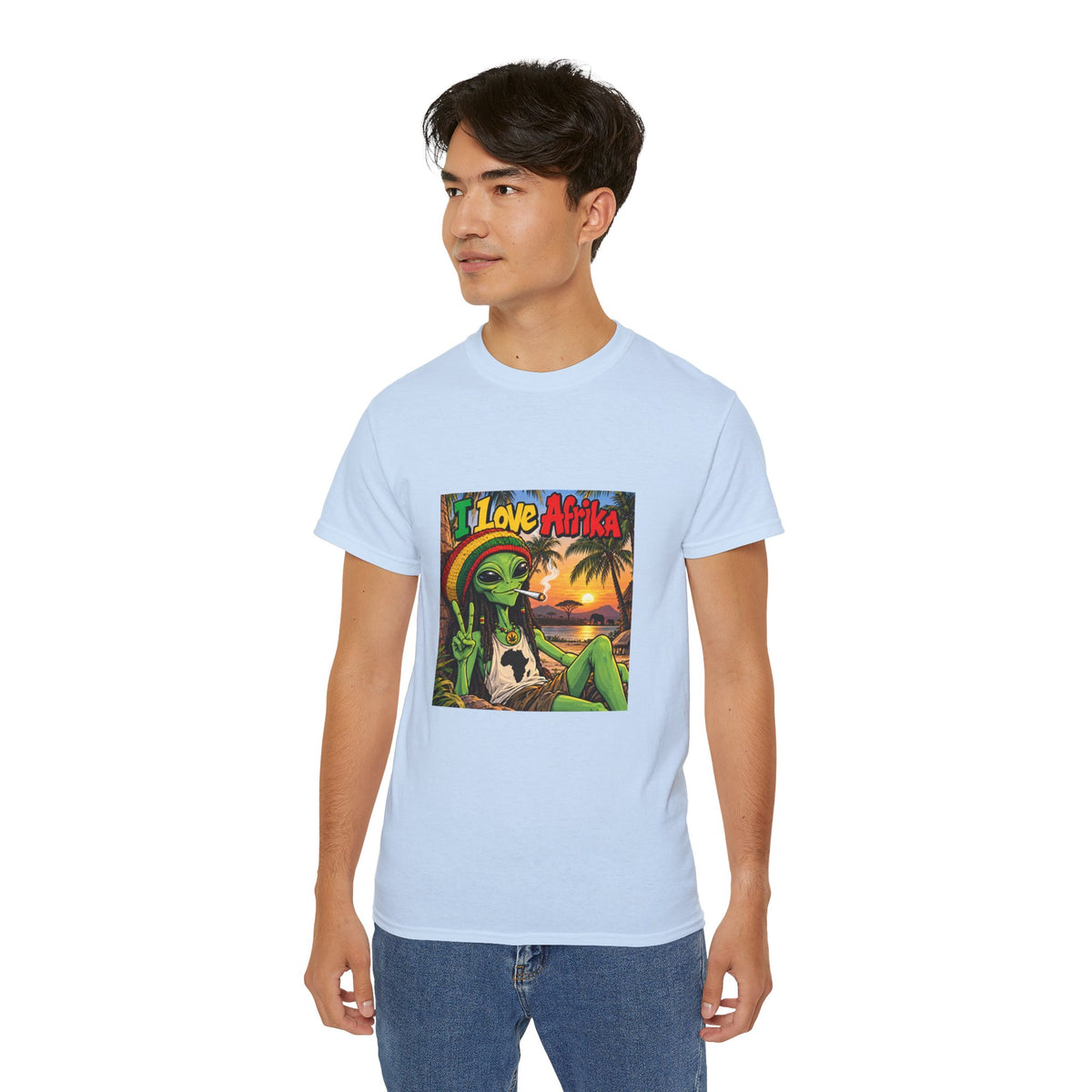 I Love Afrika Alien Sunset T-Shirt – Unisex