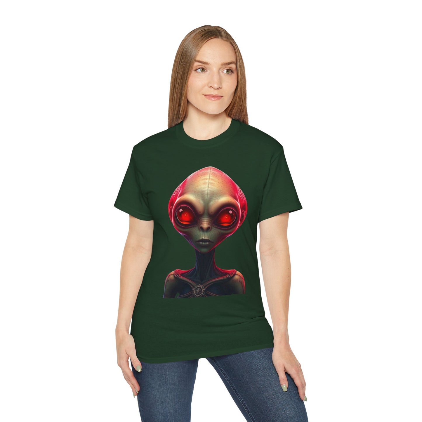 Alien Head Graphic Tee — Retro Red-Eye Extraterrestrial T-Shirt