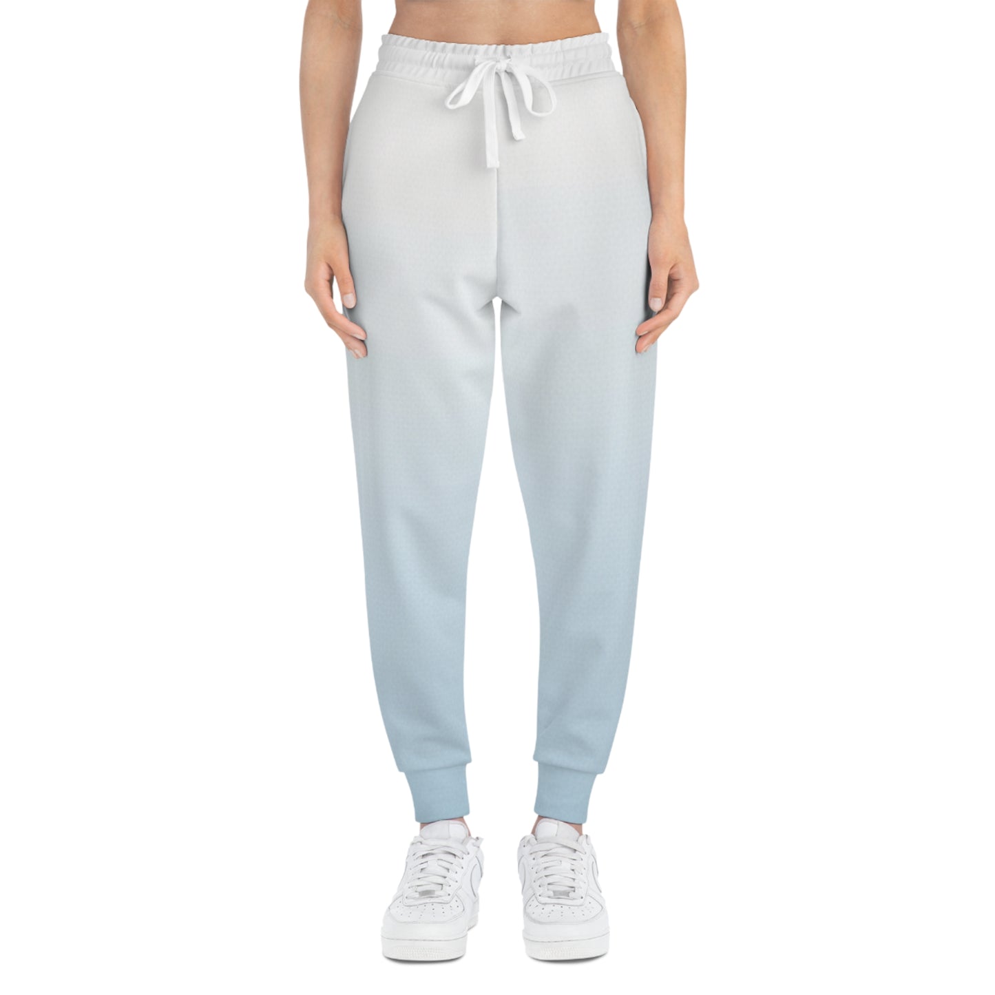 Ombre Athletic Joggers — Light Blue Fade All-Over Print