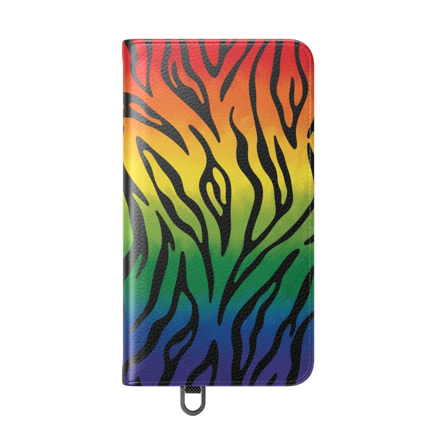 Rainbow Zebra Flip Phone Case – Colorful Pride Wallet Cover