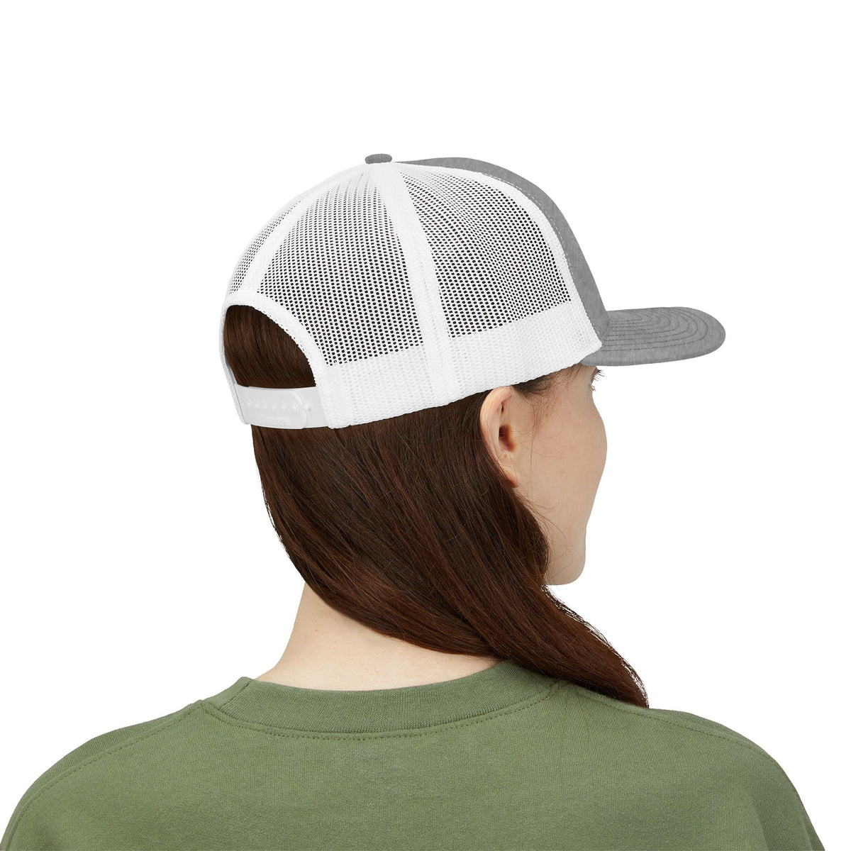 LB Green and White Snapback Trucker Cap