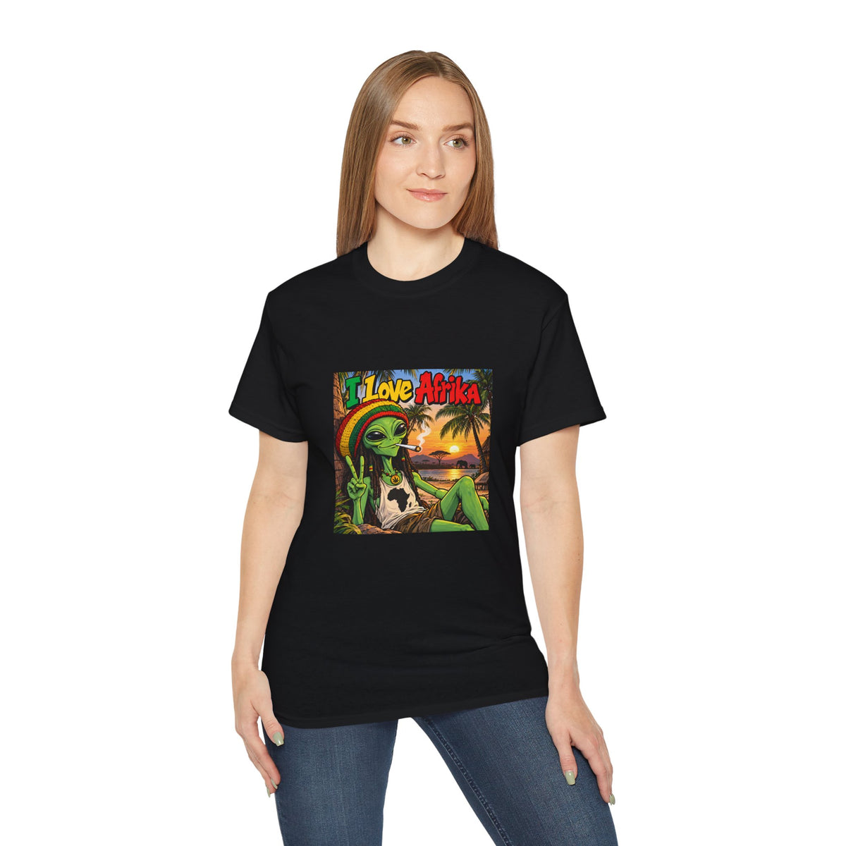 I Love Afrika Alien Sunset T-Shirt – Unisex