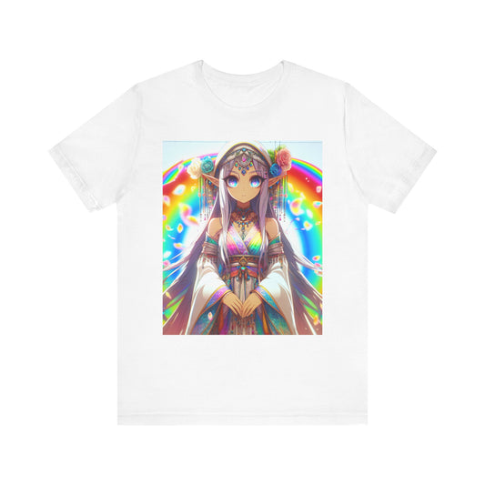 Bohemian Rainbow Tee, Unisex Short Sleeve T-Shirt, Festival Apparel, Anime Lover Gift, Summer Vibes, Colorful Graphic Tee