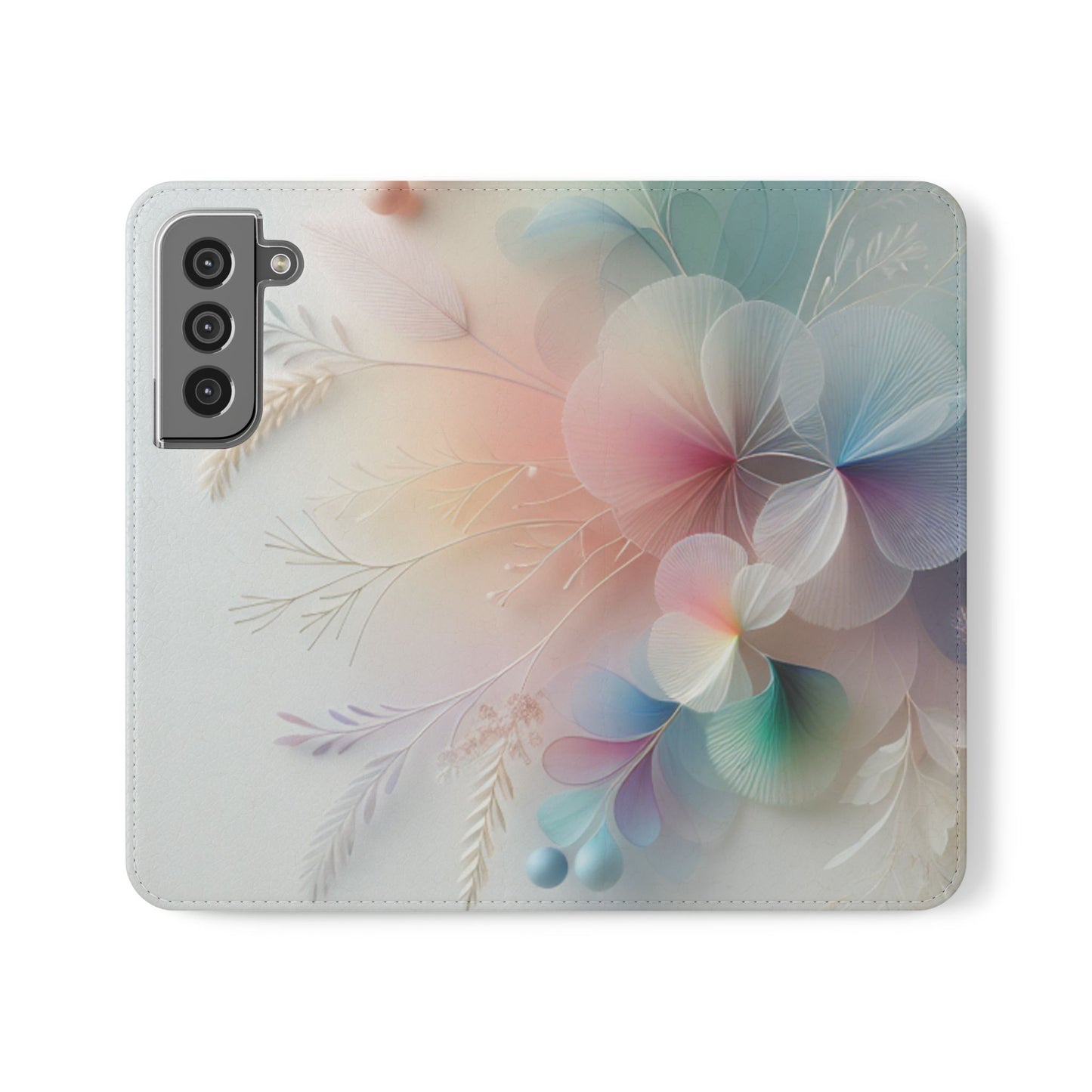Floral Dream Flip Phone Case - Pastel Watercolor Wallet Cover