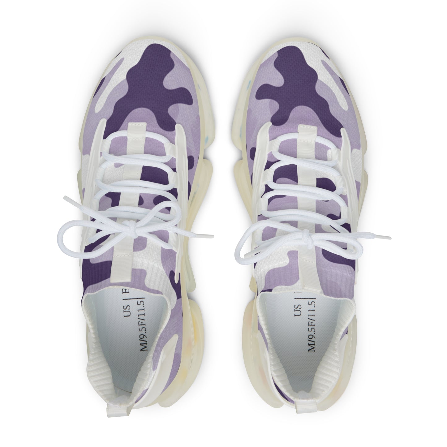 Purple Camo Mesh Sneakers — Men's Lightweight Athletic Shoes