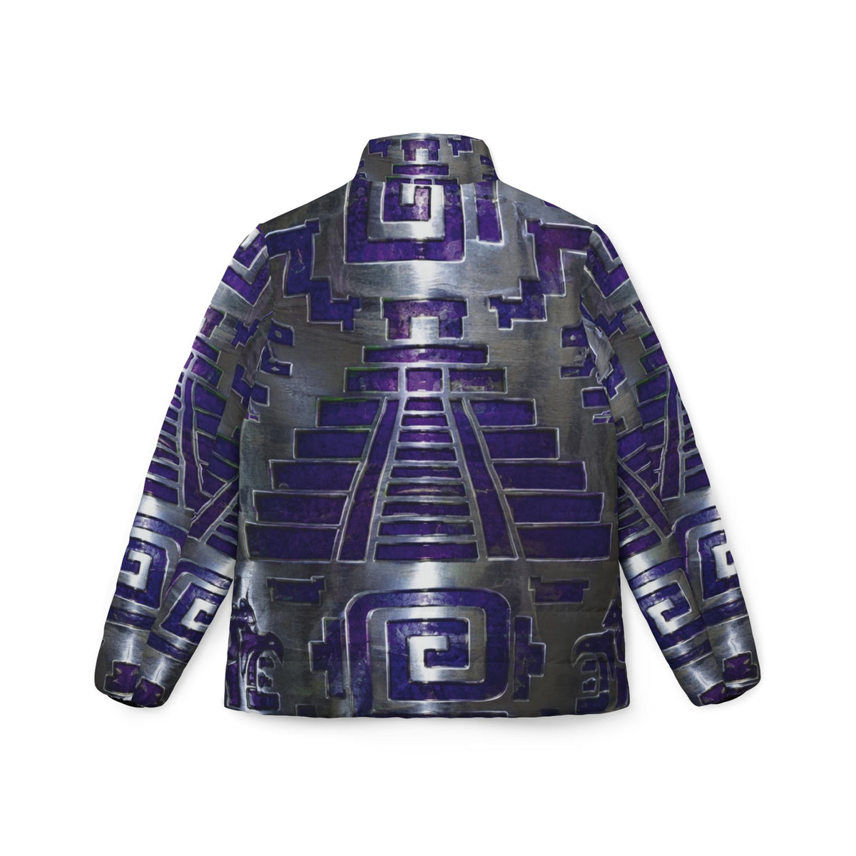 Damen-Steppjacke mit geometrischem Muster in Violett