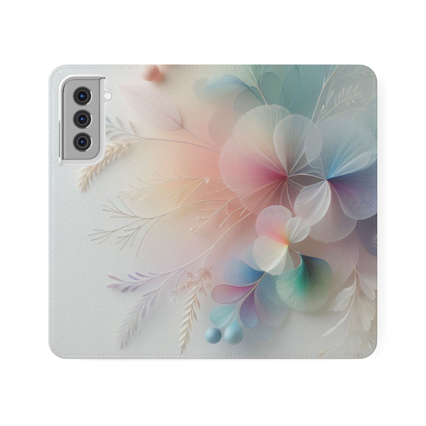 Floral Dream Flip Phone Case - Pastel Watercolor Wallet Cover