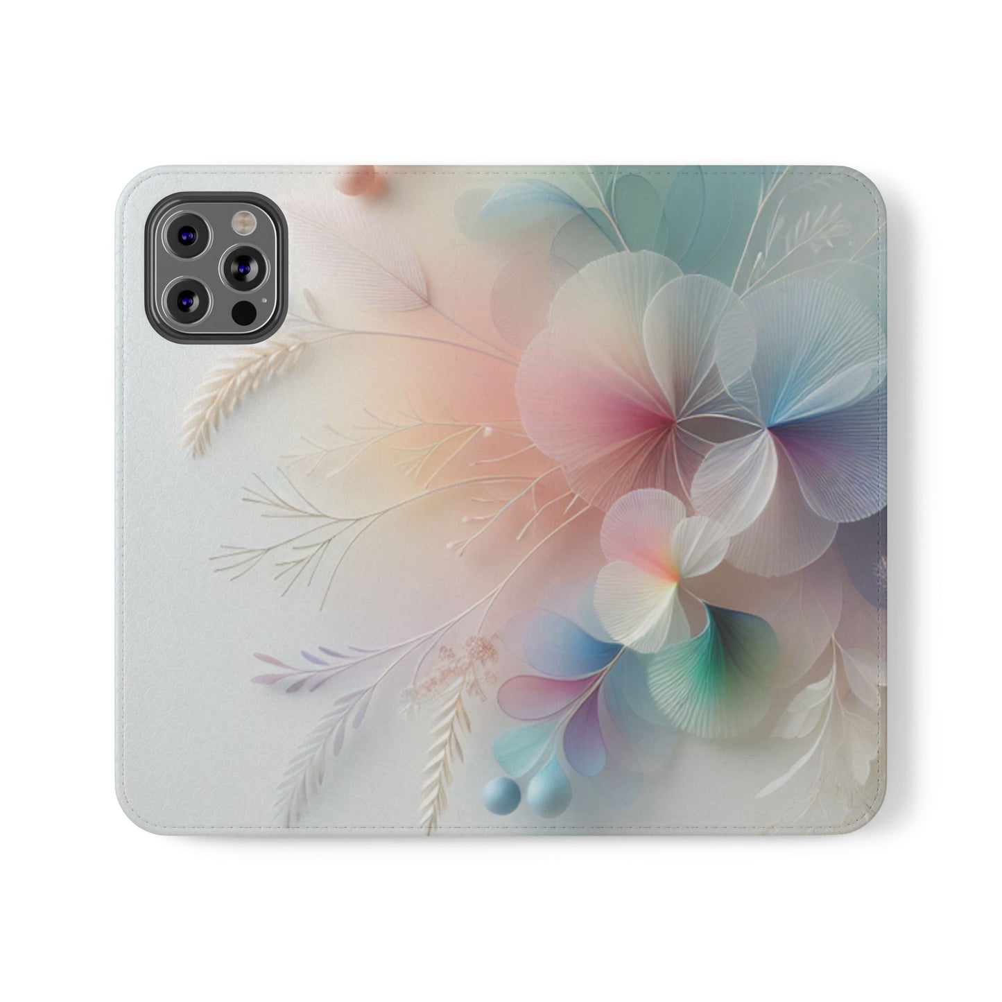 Floral Dream Flip Phone Case - Pastel Watercolor Wallet Cover