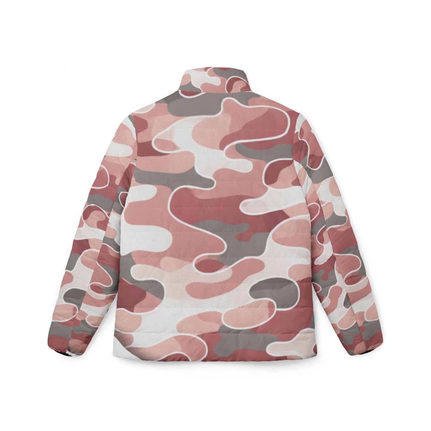 Pink Camo Women’s Puffer Jacket — Cozy Urban Camouflage Winter Coat